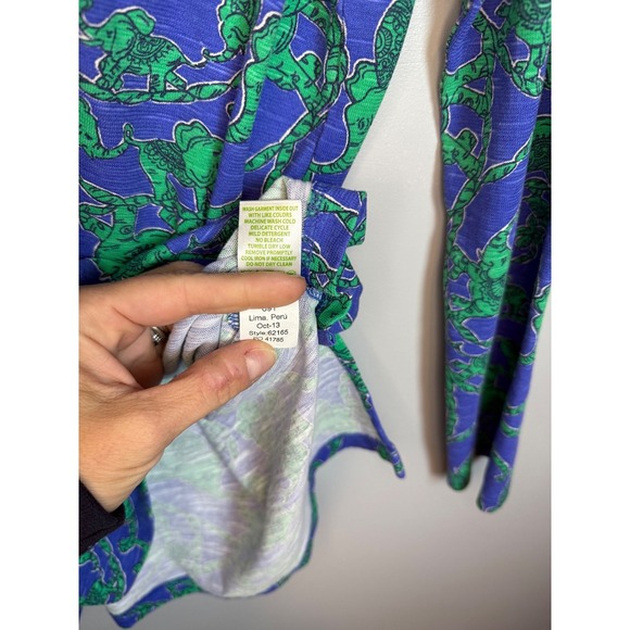 Lilly Pulitzer Noelle Tunic Hoodie in the Loopy Elephants Pattern, - Picture 10 of 10